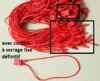 500 ex Attache cordon à serrage fixe rouge pour étiquette vetement