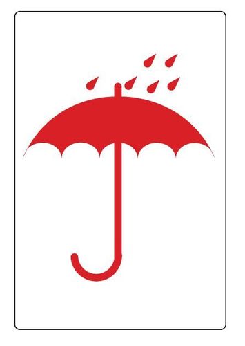 500 étiquettes  livraison parapluie rouge craint l'humidié