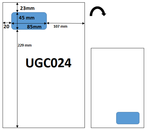 UGC024 500 feuilles étiquette intégrée 85 x 45 powerboutique