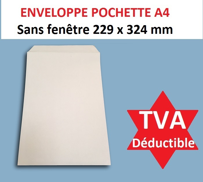 Enveloppe pochette A4 papier kraft blanc 229 x 324 mm