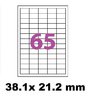 planches de 65 étiquettes transparentes Mat 38.1.x 21.2