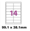 planche de 14 étiquettes polyester blanc mat  99.1 X 38.1