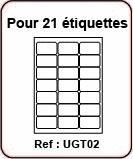 planche 21 étiquettes pour timbre 63,5 x 38,1  MonTimbrenLigne