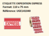 500 étiquettes envoi express rouge pour paquet colis, pochette