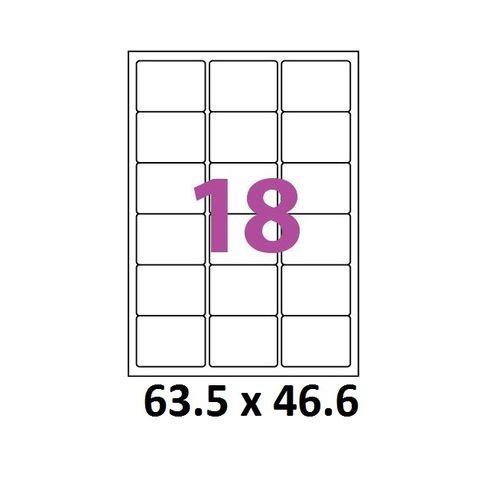 ugt12 planche de 18 étiquettes 63,5 x 46.6 mm
