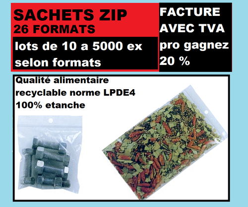 Sachet 60 x 80 mm  fermeture ZIP Transparent 50u