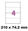planche A4 de 4 étiquettes bureautique 210 x 74.2