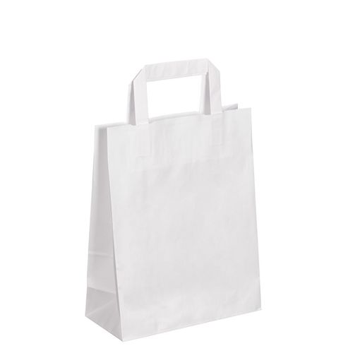 sacs boutique  papier 6 litres avec poignée blanc