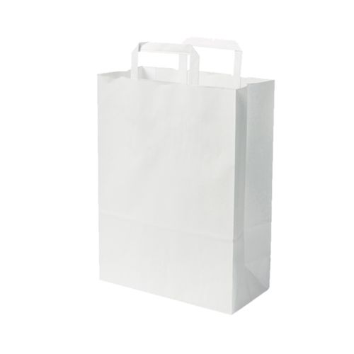 sacs boutique  papier 11 litres avec poignée blanc