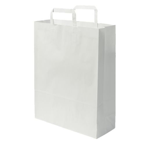 sacs boutique  papier 16 litres avec poignée blanc