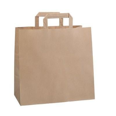 sacs boutique  papier 11 litres avec poignée marron à fond large