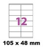 planche A4 de 12 étiquettes autocollantes 105 X 48