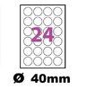 étiquette transparente brillante RONDE diametre 40 mm