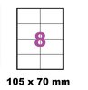 planche de 8 étiquettes transparentes Mat 105 X 70