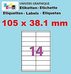 planche de 14 étiquettes format 105 x 38 (105 x 38.1) mm multi-usage