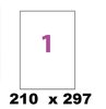 planche de 1 étiquette synthétique blanc brillant A4 210 X 297