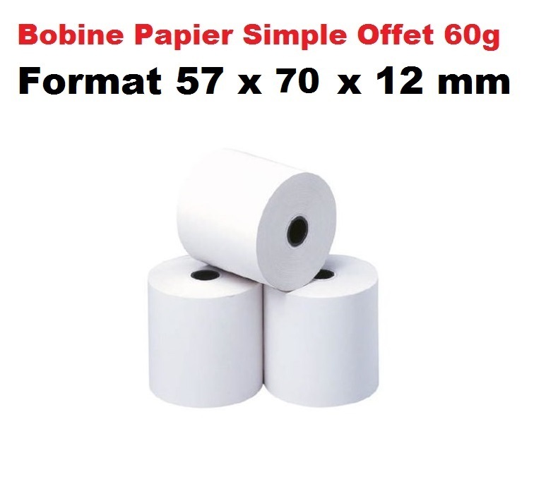 bobine Rouleau calculatrice Papier simple  57 X 70 X 12