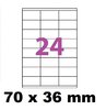 planche de 24 étiquettes synthétique blanc mat  70 x 36
