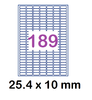 planche de 189 étiquettes synthétique blanc mat 25.4 x 10