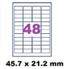 planche de 48 étiquettes synthétique blanc brillant 45.7 x 21.2