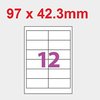 planche de 12 étiquettes polyester blanc mat  97 X 42.3