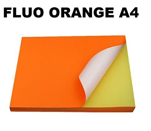 200 Étiquettes 105 x 74 mm - Orange - 25 Feuilles autocollantes A4