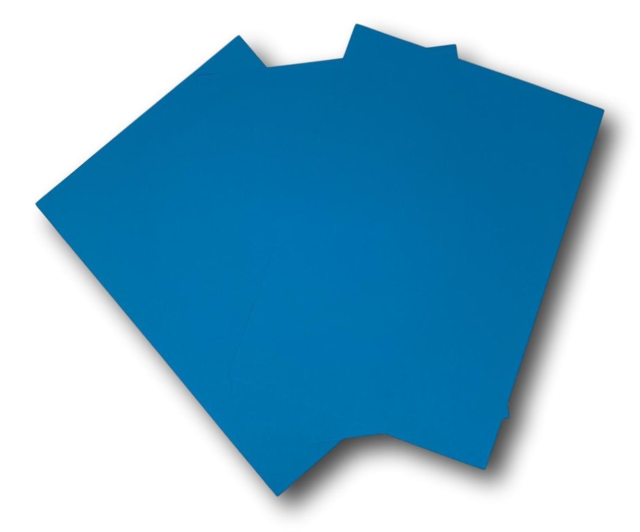 planche A4 de 1 étiquette autocollante bleu 210 x 297 mm