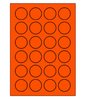 planche  24 étiquette fluo orange autocollante ronde 40 mm