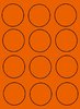 planche  12 étiquette fluo orange autocollante ronde 60 mm