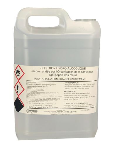 Solution Hydro-Alcoolique bidon 5 litres qualité médicale