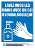 Affiche autocollante Lavez-Vous Les Mains avec Gel hydroalcoolique