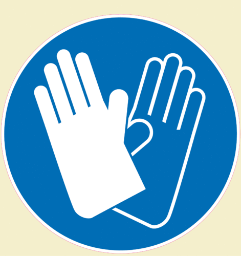 Affiche autocollante Port du gant  obligatoire panneau