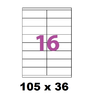 planche de 16 étiquettes synthétique blanc mat 105 X 36