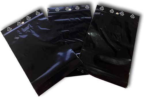 Sachet  ZIP opaque noir 100 x 150  zip noir simple