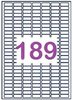 planches de 189 étiquettes transparentes Mat 25,4 x 10